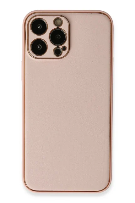 Uray store Apple iPhone 13 Pro Kılıf Coco Deri Silikon Kapak - Pembe
