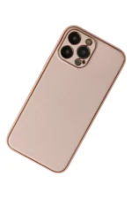 Uray store Apple iPhone 13 Pro Kılıf Coco Deri Silikon Kapak - Pudra - Görsel 2