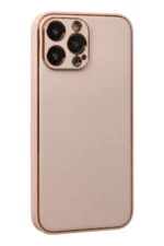 Uray store Apple iPhone 13 Pro Kılıf Coco Deri Silikon Kapak - Pudra - Görsel 3