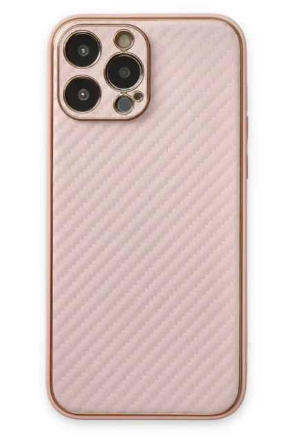 Uray store Apple iPhone 13 Pro Kılıf Coco Karbon Silikon - Pembe