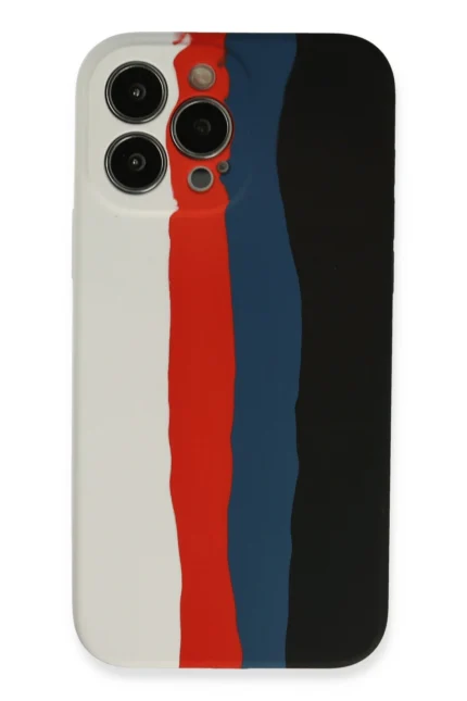 Uray store Apple iPhone 13 Pro Kılıf Ebruli Lansman Silikon - Beyaz-Siyah