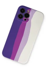 Uray store Apple iPhone 13 Pro Kılıf Ebruli Lansman Silikon - Mor-Beyaz - Görsel 2