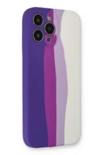 Uray store Apple iPhone 13 Pro Kılıf Ebruli Lansman Silikon - Mor-Beyaz - Görsel 3