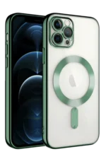 Uray store Apple iPhone 13 Pro Kılıf Kross Magneticsafe Kapak - Koyu Yeşil