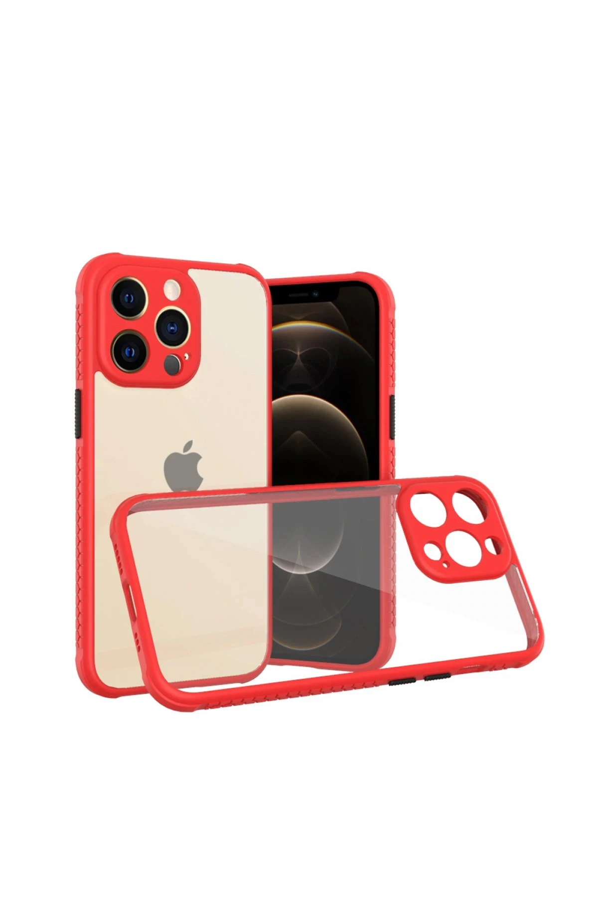 newface-iphone-13-pro-kilif-miami-seffaf-silikon-kirmizi-default Uray store Apple iPhone 13 Pro Kılıf Miami Şeffaf Silikon - Kırmızı - Görsel 1