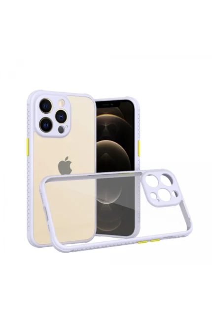Uray store Apple iPhone 13 Pro Kılıf Miami Şeffaf Silikon - Lila