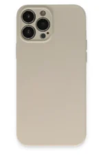 Uray store Apple iPhone 13 Pro Kılıf Nano içi Kadife Silikon - Bej