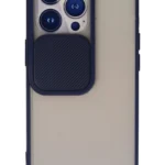 Uray store Apple iPhone 13 Pro Kılıf Palm Buzlu Kamera Sürgülü Silikon - Lacivert