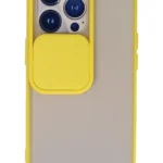 Uray store Apple iPhone 13 Pro Kılıf Palm Buzlu Kamera Sürgülü Silikon - Sarı