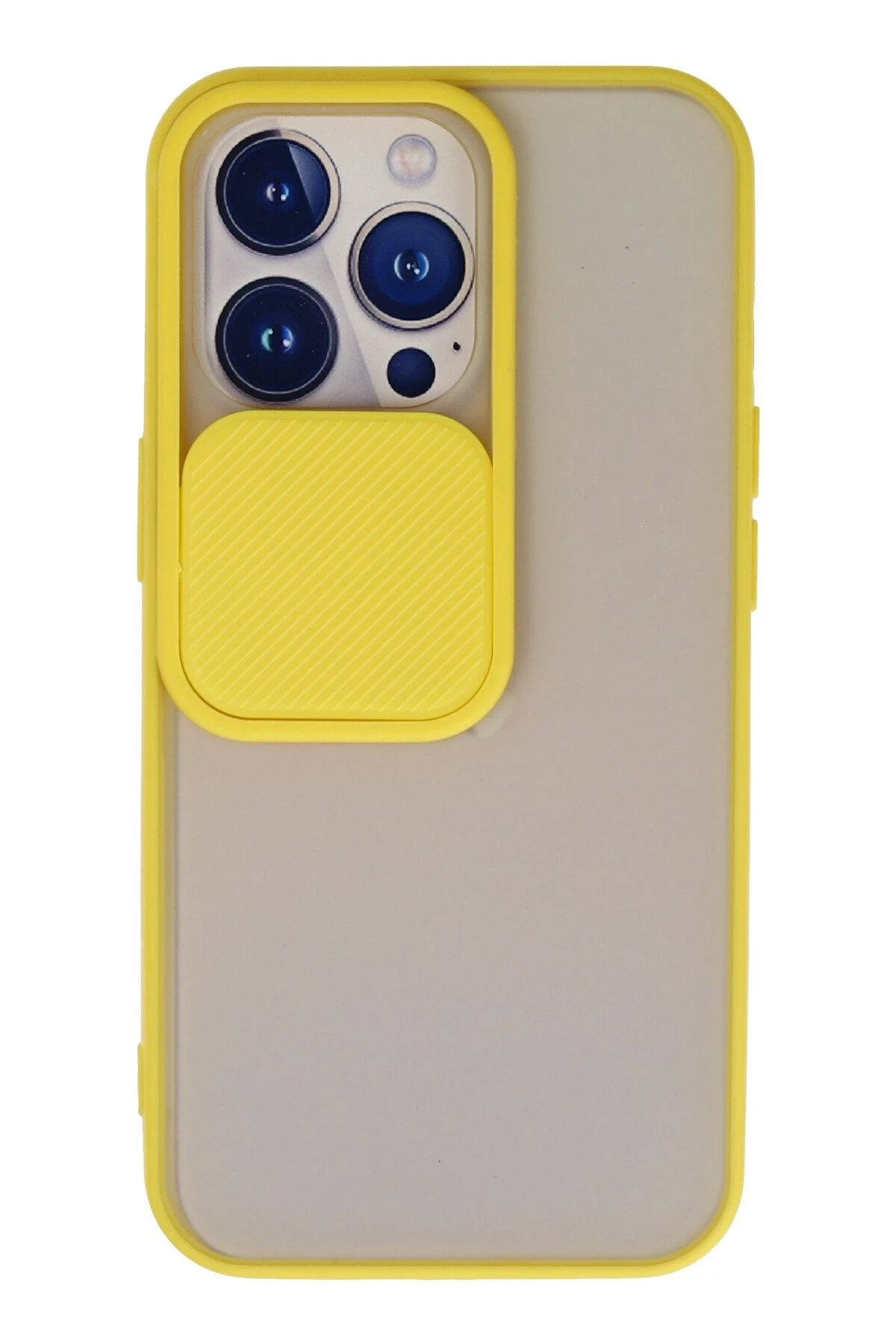 newface-iphone-13-pro-kilif-palm-buzlu-kamera-surgulu-silikon-sari-default Uray store Apple iPhone 13 Pro Kılıf Palm Buzlu Kamera Sürgülü Silikon - Sarı - Görsel 1