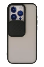 Uray store Apple iPhone 13 Pro Kılıf Palm Buzlu Kamera Sürgülü Silikon - Siyah