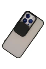 Uray store Apple iPhone 13 Pro Kılıf Palm Buzlu Kamera Sürgülü Silikon - Siyah - Görsel 3