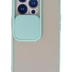 Uray store Apple iPhone 13 Pro Kılıf Palm Buzlu Kamera Sürgülü Silikon - Turkuaz