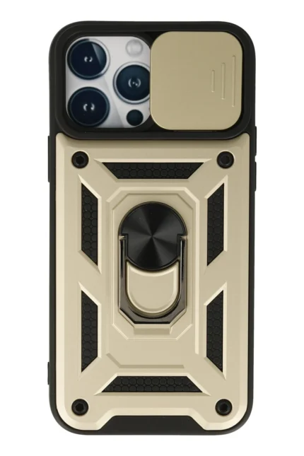 Uray store Apple iPhone 13 Pro Kılıf Pars Lens Yüzüklü Silikon - Gold