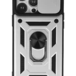 Uray store Apple iPhone 13 Pro Kılıf Pars Lens Yüzüklü Silikon - Gümüş