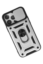 Uray store Apple iPhone 13 Pro Kılıf Pars Lens Yüzüklü Silikon - Gümüş - Görsel 3
