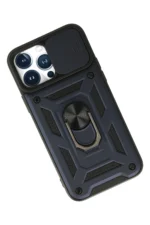 Uray store Apple iPhone 13 Pro Kılıf Pars Lens Yüzüklü Silikon - Lacivert - Görsel 3