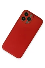 Uray store Apple iPhone 13 Pro Max Kılıf Coco Deri Silikon Kapak - Kırmızı - Görsel 2