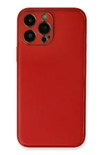 Uray store Apple iPhone 13 Pro Max Kılıf Coco Deri Silikon Kapak - Kırmızı