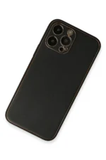 Uray store Apple iPhone 13 Pro Max Kılıf Coco Deri Silikon Kapak - Siyah - Görsel 2