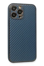 Uray store Apple iPhone 13 Pro Max Kılıf Coco Karbon Silikon - Mavi - Görsel 2