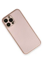 Uray store Apple iPhone 13 Pro Max Kılıf Coco Karbon Silikon - Pembe - Görsel 3
