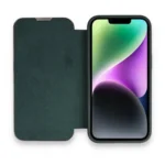 Uray store Apple iPhone 13 Pro Max Kılıf Dolpin Kapaklı - Koyu Yeşil