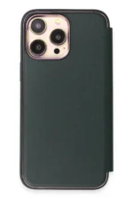 Uray store Apple iPhone 13 Pro Max Kılıf Dolpin Kapaklı - Koyu Yeşil - Görsel 3