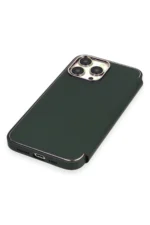 Uray store Apple iPhone 13 Pro Max Kılıf Dolpin Kapaklı - Koyu Yeşil - Görsel 6
