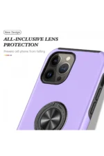 Uray store Apple iPhone 13 Pro Max Kılıf Elit Yüzüklü Kapak - Mor - Görsel 4