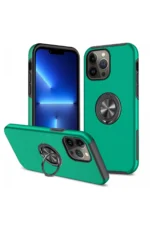 Uray store Apple iPhone 13 Pro Max Kılıf Elit Yüzüklü Kapak - Yeşil
