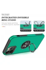 Uray store Apple iPhone 13 Pro Max Kılıf Elit Yüzüklü Kapak - Yeşil - Görsel 3