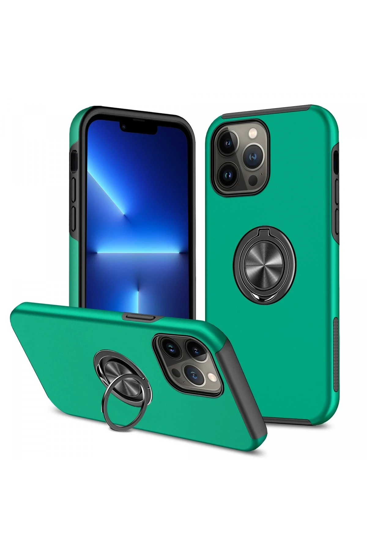 newface-iphone-13-pro-max-kilif-elit-yuzuklu-kapak-yesil-default Uray store Apple iPhone 13 Pro Max Kılıf Elit Yüzüklü Kapak - Yeşil - Görsel 1