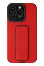 Uray store Apple iPhone 13 Pro Max Kılıf Mega Standlı Silikon - Kırmızı