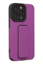 Uray store Apple iPhone 13 Pro Max Kılıf Mega Standlı Silikon - Mor - Görsel 2