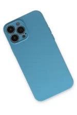 Uray store Apple iPhone 13 Pro Max Kılıf Nano içi Kadife Silikon - Mavi - Görsel 3