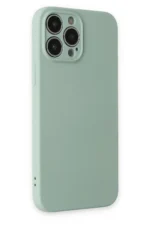 Uray store Apple iPhone 13 Pro Max Kılıf Nano içi Kadife Silikon - Su Yeşili - Görsel 2
