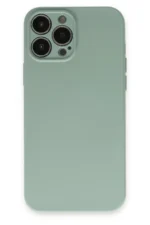 Uray store Apple iPhone 13 Pro Max Kılıf Nano içi Kadife Silikon - Su Yeşili