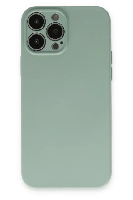 Uray store Apple iPhone 13 Pro Max Kılıf Nano içi Kadife Silikon - Su Yeşili