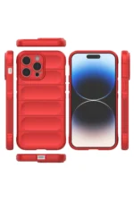Uray store Apple iPhone 13 Pro Max Kılıf Optimum Silikon - Kırmızı - Görsel 3