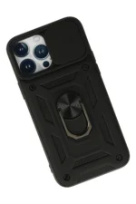 Uray store Apple iPhone 13 Pro Max Kılıf Pars Lens Yüzüklü Silikon - Siyah - Görsel 3