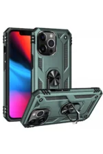 Uray store Apple iPhone 13 Pro Max Kılıf Sofya Yüzüklü Silikon Kapak - Yeşil - Görsel 2