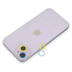 Uray store Apple iPhone 13 Renkli Kamera Lens Koruma Cam - Sarı-Mavi