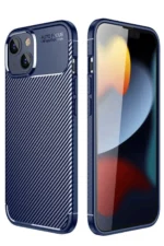 Uray store Apple iPhone 14 Kılıf Auto Focus Karbon Kapak - Lacivert