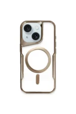 Uray store Apple iPhone 14 Kılıf Boyi Magsafe Silikon Kapak - Kahverengi
