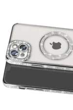 Uray store Apple iPhone 14 Kılıf Joke Simli Magneticsafe Kılıf - Gümüş - Görsel 2