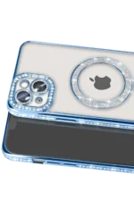 Uray store Apple iPhone 14 Kılıf Joke Simli Magneticsafe Kılıf - Mavi - Görsel 2