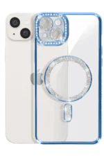 Uray store Apple iPhone 14 Kılıf Joke Simli Magneticsafe Kılıf - Mavi - Görsel 3