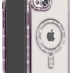 Uray store Apple iPhone 14 Kılıf Joke Simli Magneticsafe Kılıf - Pembe
