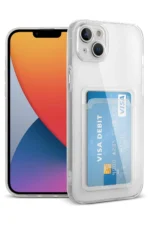 Uray store Apple iPhone 14 Kılıf Kart Şeffaf Silikon - Şeffaf